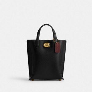 Coach Willow Tote 16 Kadın Çapraz Askılı Çanta Siyah | 83615CKHB