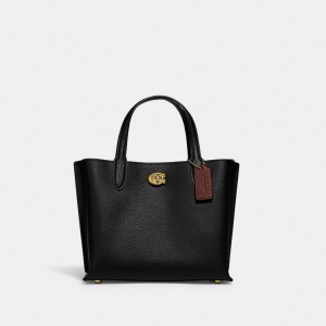 Coach Willow Tote Bag 24 Kadın Tote Çanta Siyah | 24698OYZP