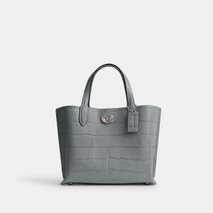 Coach Willow Tote Bag 24 Kadın Tote Çanta Gümüş Gri Mavi Renkli | 37154WOLH