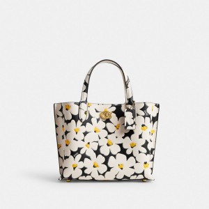 Coach Willow Tote Bag 24 With Floral Print Kadın Tote Çanta Renkli | 54396HFAR