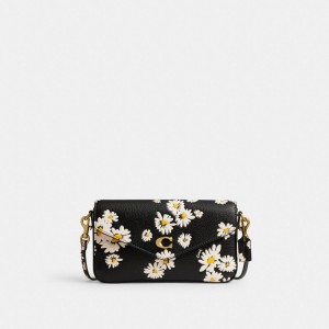 Coach Wyn Crossbody Bag With Floral Print Kadın Çapraz Askılı Çanta Siyah Renkli | 36479DFIK