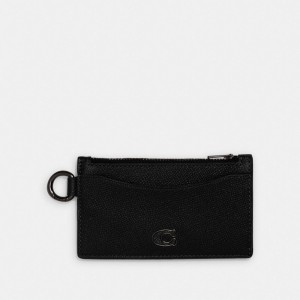 Coach Zip Card Case Kadın Kart Kılıfı Siyah | 40871PCGN